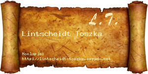 Lintscheidt Toszka névjegykártya